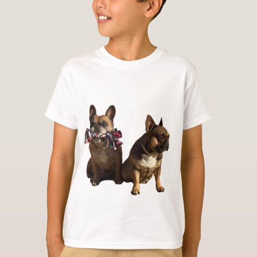 Französische Bulldoggen Freundschaft Tシャツ (正面)