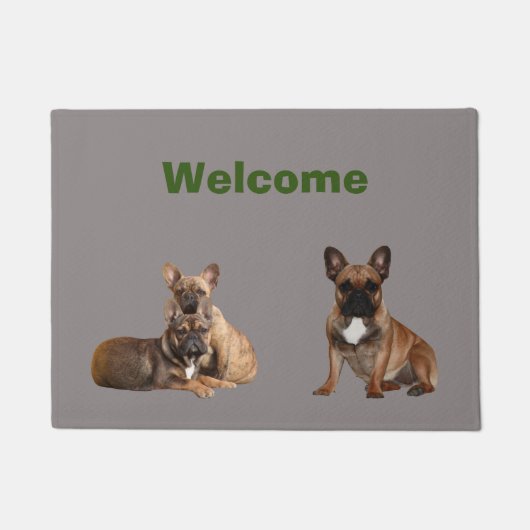 Französische Bulldoggen Friends French Bulldog ドアマット (正面)