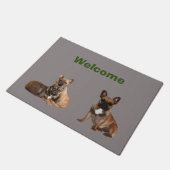 Französische Bulldoggen Friends French Bulldog ドアマット (アングル)