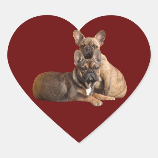 Französische Bulldoggen Friends French Bulldog ハートシール (正面)