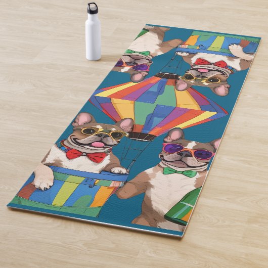 Französische Bulldoggen Frohes Neues Jahr ヨガマット (インサイチュ)