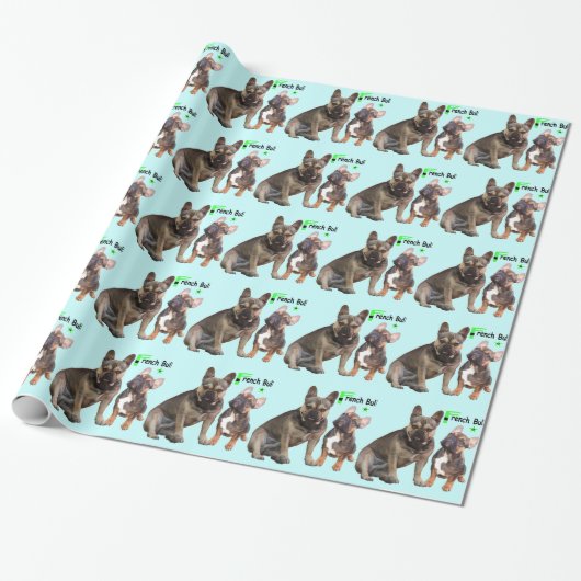 Französische Bulldoggen Geschenkpapier ラッピングペーパー (アンロールド)