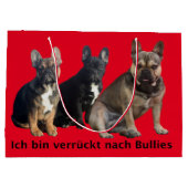 Französische Bulldoggen Geschenktüte ラージペーパーバッグ (裏面)