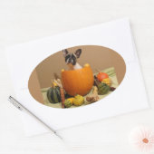 Französische Bulldoggen Halloween Aufkleber 楕円形シール (封筒)