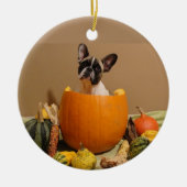 Französische Bulldoggen Halloween French Bulldog セラミックオーナメント (正面)