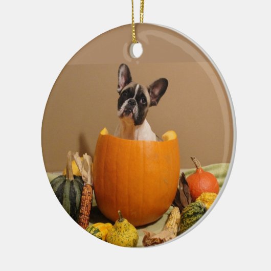 Französische Bulldoggen Halloween French Bulldog セラミックオーナメント (左)