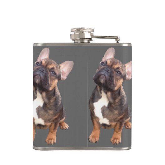 Französische Bulldoggen Herz French Bulldog  フラスク (裏面)