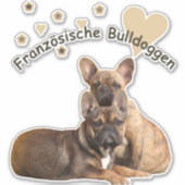 Französische Bulldoggen Herzen French Bulldog シール (正面)