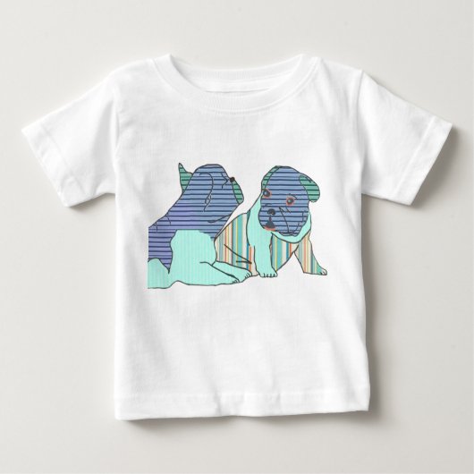 Französische Bulldoggen Kartoon French Bulldog ベビーTシャツ (正面)