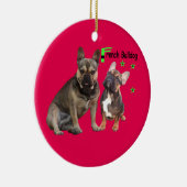 Französische Bulldoggen Keramik Ornament セラミックオーナメント (右)
