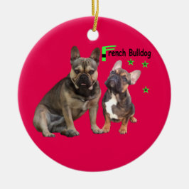 Französische Bulldoggen Keramik Ornament セラミックオーナメント
