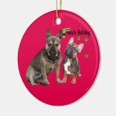 Französische Bulldoggen Keramik Ornament セラミックオーナメント (左)