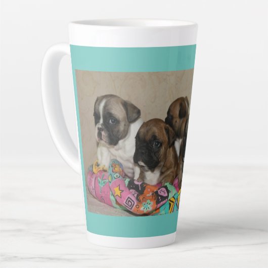 Französische Bulldoggen Kissen French Bulldog カフェラテマグ (左アングル)