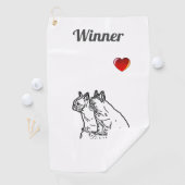 Französische Bulldoggen mit Herz French Bulldog ゴルフタオル (インサイチュ)