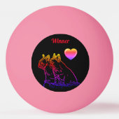 Französische Bulldoggen mit Herz French Bulldog 卓球ボール (裏面)