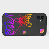 Französische Bulldoggen mit Herz French Bulldog Case-Mate iPhoneケース (裏面(横))