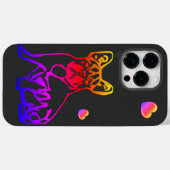 Französische Bulldoggen mit Herz French Bulldog Case-Mate iPhoneケース (裏面 (横))