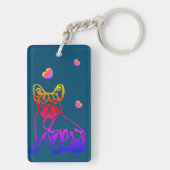 Französische Bulldoggen mit Herz Schlüsselanhänger キーホルダー (裏面)