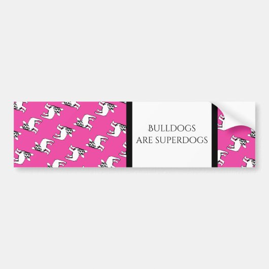 Französische Bulldoggen Muster und Text バンパーステッカー (正面)