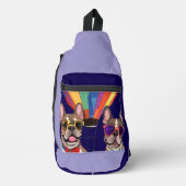 Französische Bulldoggen Neujahr French Bulldog スリングバッグ (正面)