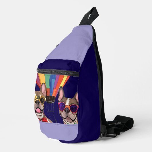 Französische Bulldoggen Neujahr French Bulldog スリングバッグ (右コーナー)