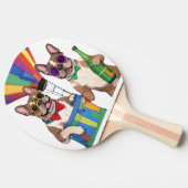 Französische Bulldoggen Neujahr French Bulldog 卓球ラケット (横)