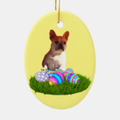 Französische Bulldoggen Ostern French Bulldog セラミックオーナメント (裏面)