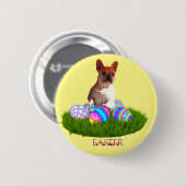 Französische Bulldoggen Ostern French Bulldog 缶バッジ (正面&裏面)