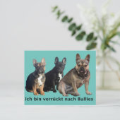 Französische Bulldoggen Postkarte ポストカード (スタンド正面)