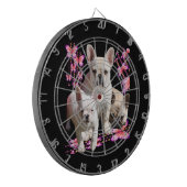 Französische Bulldoggen Schmetterling  Bulldog ダーツボード (正面左)