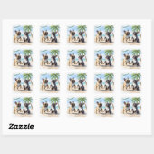 Französische Bulldoggen Strand French Bulldog スクエアシール (シート)