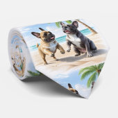 Französische Bulldoggen Strand French Bulldog ネクタイ (ロール)