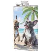 Französische Bulldoggen Strand French Bulldog フラスク (左)