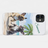 Französische Bulldoggen Strand French Bulldog Case-Mate iPhoneケース (裏面(横))