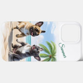 Französische Bulldoggen Strand French Bulldog Case-Mate iPhoneケース (裏面 (横))