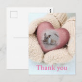 französische Bulldoggen thank you Postkarte ポストカード (正面/裏面)