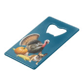  französische Bulldoggen Thanksgiving Bulldog クレジットカード栓抜き (裏面アングル)