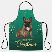 Französische Bulldoggen Weihnachten Feier エプロン (正面)