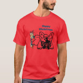 Französische Bulldoggen Weihnachten Feier Tシャツ (正面)