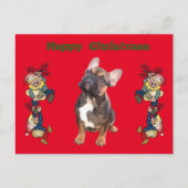 Französische Bulldoggen Weihnachten French Bulldog ポストカード (正面)