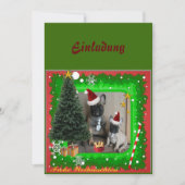 Französische Bulldoggen Weihnachten French Bulldog 招待状 (正面)