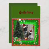 Französische Bulldoggen Weihnachten French Bulldog 招待状 (正面/裏面)