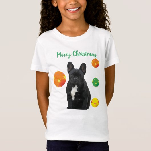 Französische Bulldoggen Weihnachten Shirt Tシャツ (正面)