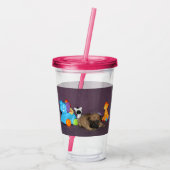 Französischen Bulldoggen kleiner Welpe Bulldog アクリルタンブラー (裏面)