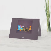 Französischen Bulldoggen kleiner Welpe Bulldog サンキューカード (裏面)