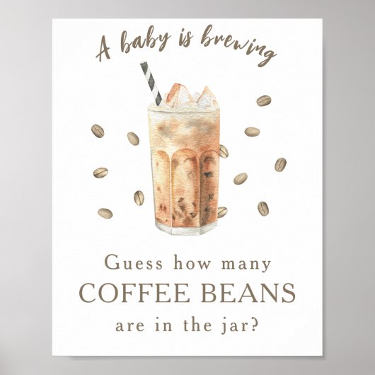 Frappe Coffee - コーヒー豆の数 ポスター (正面)