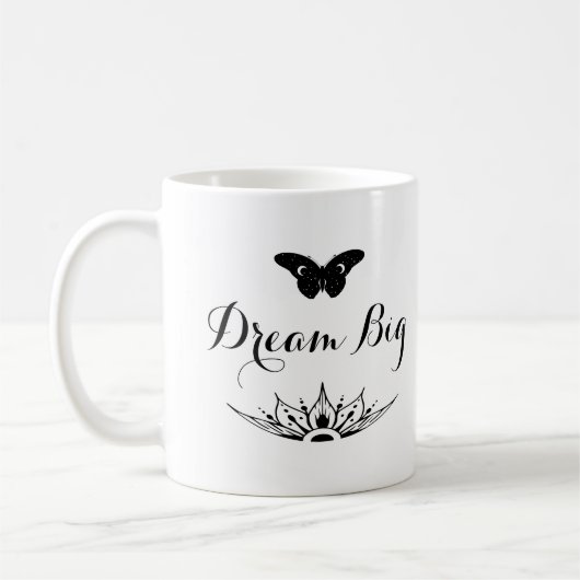 Frase Inspiradora Dream Big コーヒーマグカップ (左)