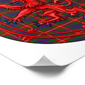 Fraser of Lovat Tartan Scottish Plaid ポスター (角)