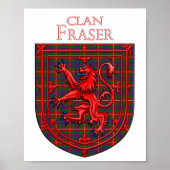 Fraser of Lovat Tartan Scottish Plaid ポスター (正面)