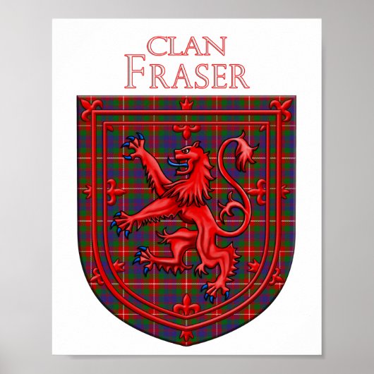 Fraser of Lovat Tartan Scottish Plaid ポスター (正面)